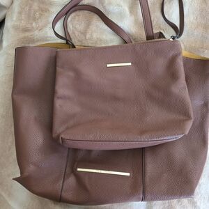 Steve Madden Brown Tote and Pouch Set